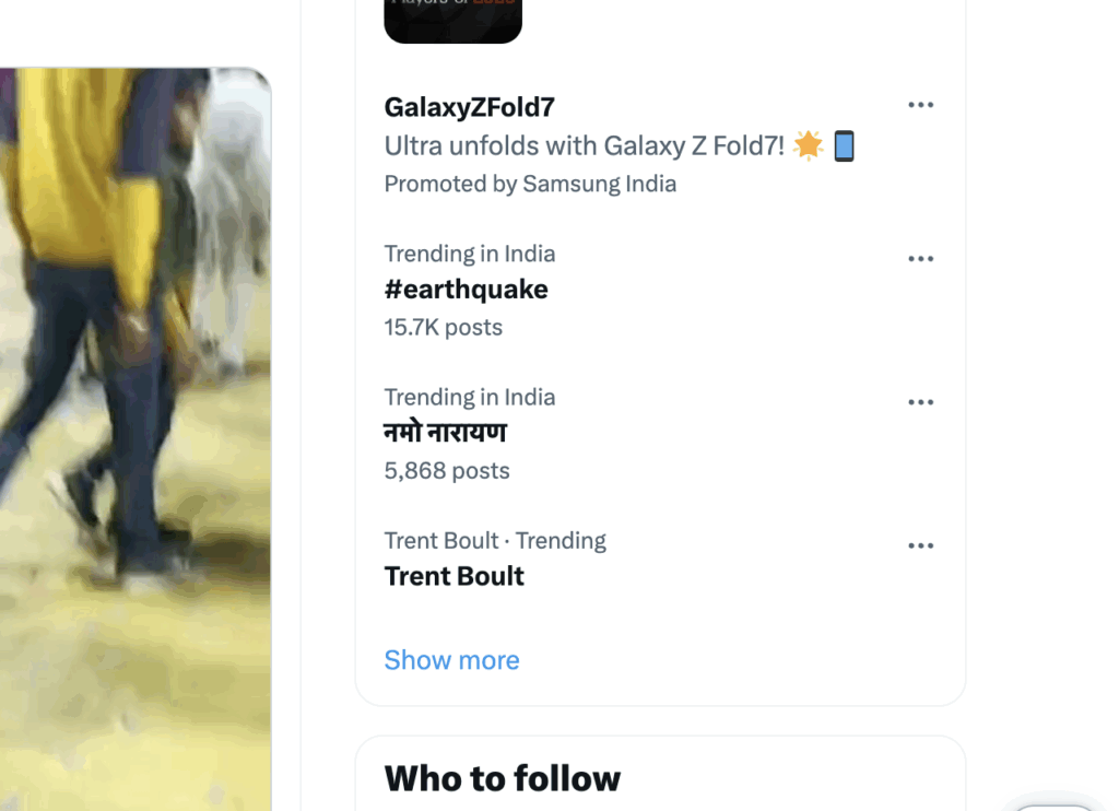 #earthquake is trending on x